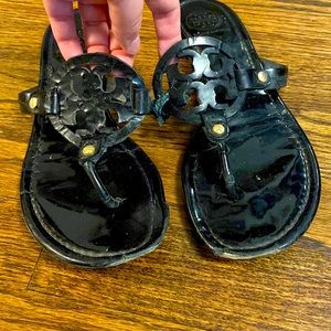 Tory Burch Miller Sandal Black Patent Leather